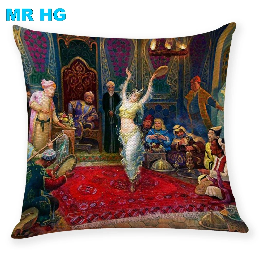 

Cushion Case Gift Court Dancer 45x45cm Pillow Cover Print linen One side printing Home Decorative Throw Pillow Case Cojines