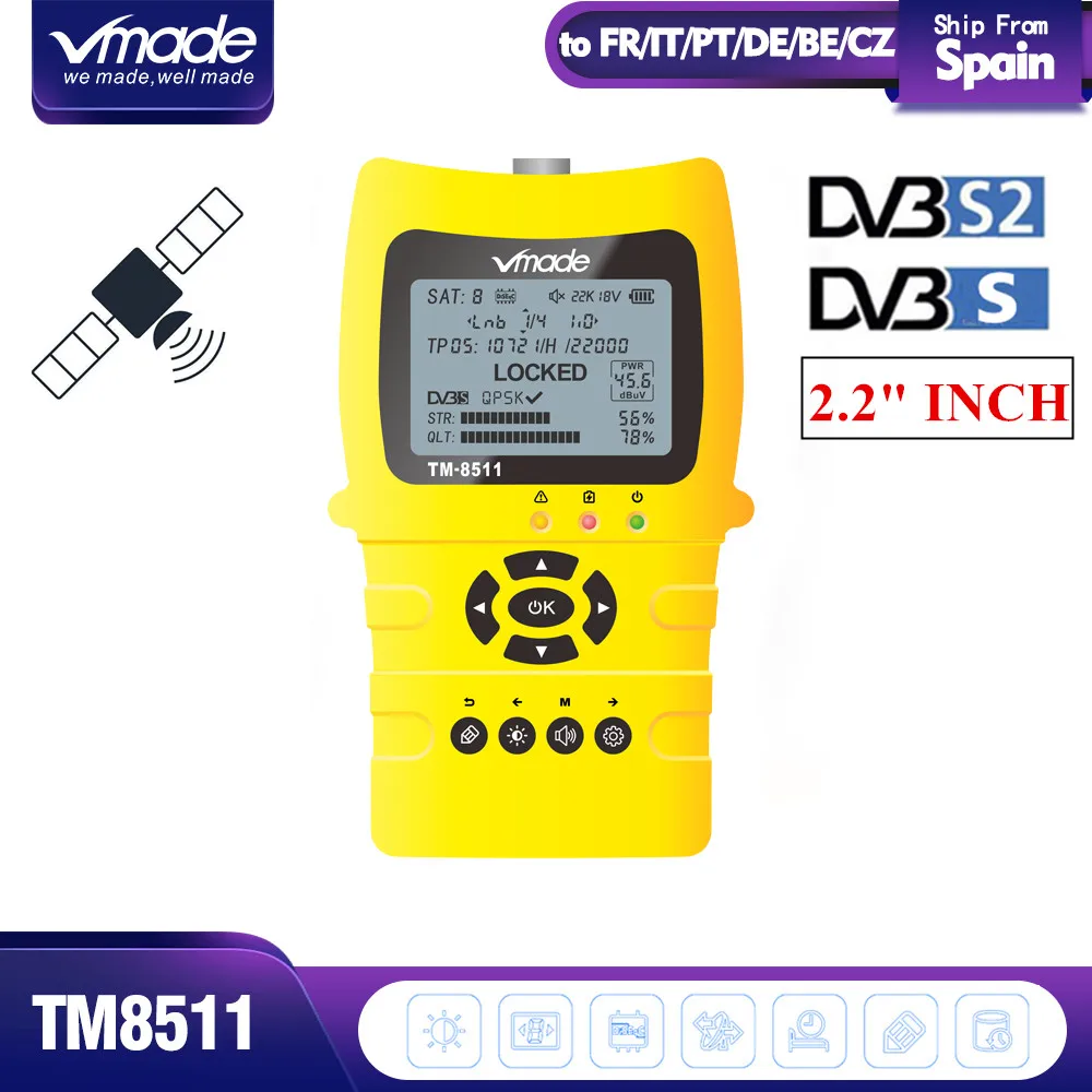 

Original Vmade V8 Finder V-71 HD DVB-S2 High Definition Satellite Finder MPEG-4 DVB S2 Satellite Meter Satfinder Full 1080P HD