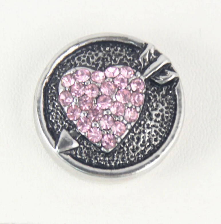 

20PCS/Lot 18mm Snap Interchangeable Popper Jewelry Heart Crystal Ginger Snap Button Jewelry BT5164*20