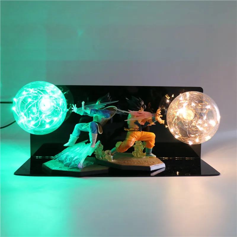 Dragon Ball Z 3D лампа детские фигурки DIY светодиодный Сон Гоку против Вегета аниме модель luminaria детский ночной Светильник для спальни