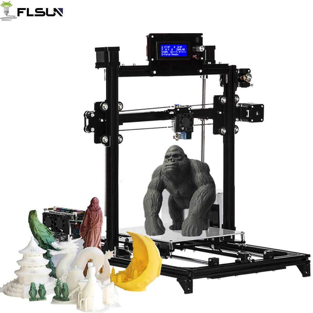 

Flsun I3 3D Printer Printing Size 200*200*220mm Double Z Motor Auto Leveling Heated Bed Kit SD Card & One Roll Filament Gift