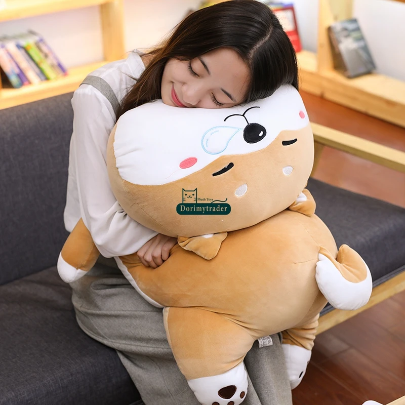

pop lovely soft lying anime corgi plush toy big stuffed cartoon dog pillow toy for boys girl gift decoration 33inch 85cm