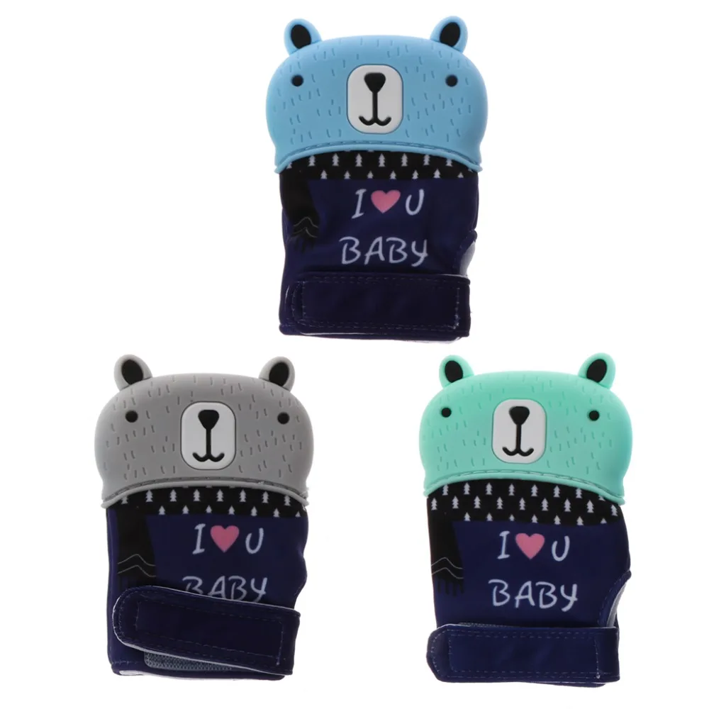 

Baby Teething Mitten Silicone Teether Toy BPA Free Washable Durable Teething Glove Provides Soothing Relief from Sore Gums