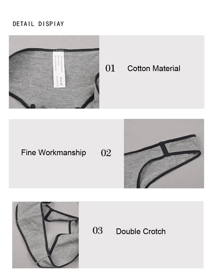 Plus Size Panties for Women Cotton Underwear Female Sexy Lingerie G String Girl Underpants Casual T Back Intimates Panty Thongs