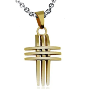 

Cross Stainless Steel Pendant Necklace women Men Women Chain Murano Christian Jewelry Christmas Gifts Wholesale