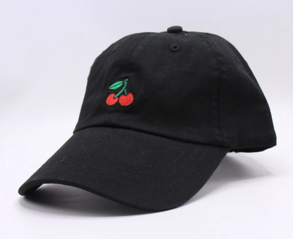 New Cotton Cherry Fruits Embroidered Snapback Baseball Cap Man & Women