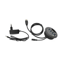Newest Office Computer Desk Round Hole USB3.0 Splitter USB Gadgets Converter Laptop/PC/Mac Expansion Interface 4 Port Plug play