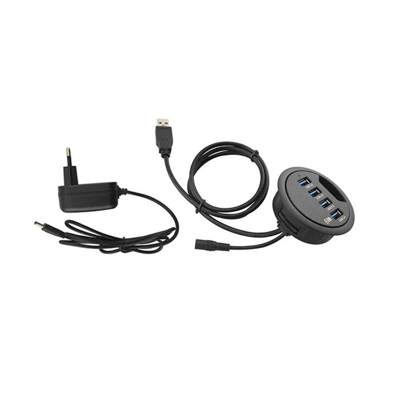 Newest Office Computer Desk Round Hole USB3 0 Splitter font b USB b font font b