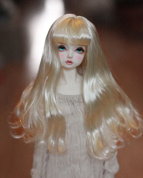 

Doll wigs Imitation mohair long wave hair with air bang available for 1/6 1/4 1/3 BJD MDD doll accessories