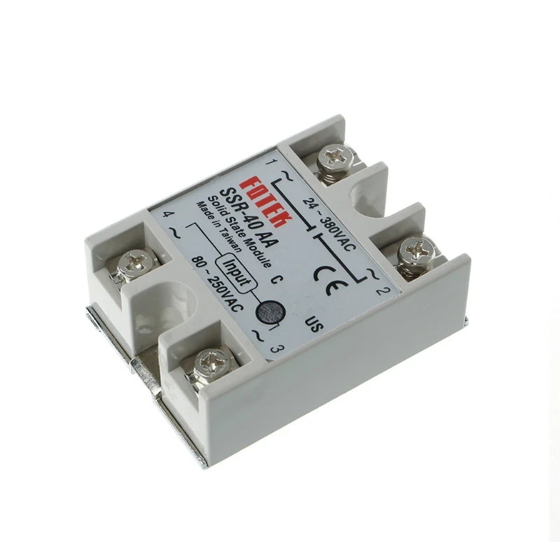 

OOTDTY Solid State Relay Module SSR-40AA 40A 250V 80-250V DC Input 24-380VAC Output