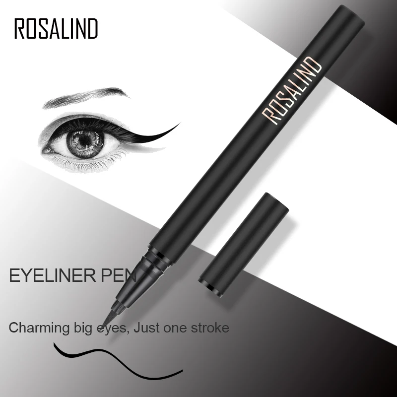 Подводка для глаз ROSALIND черная Водостойкая с блестками долговечная косметика