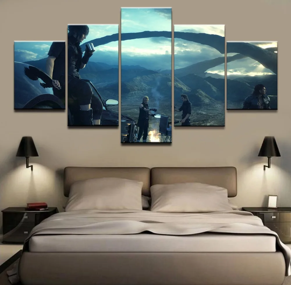 

Game Final Fantasy Game Painting Canvas Wall Art HD Print Painting Decorative Picture Home Living Room 5 Piece Modern Decorative