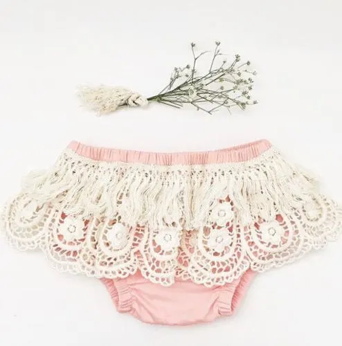Adoeable/нижнее белье для новорожденных девочек; трусики с рюшами и оборками; пляжный костюм для детей 0-24 месяцев - Цвет: Розовый