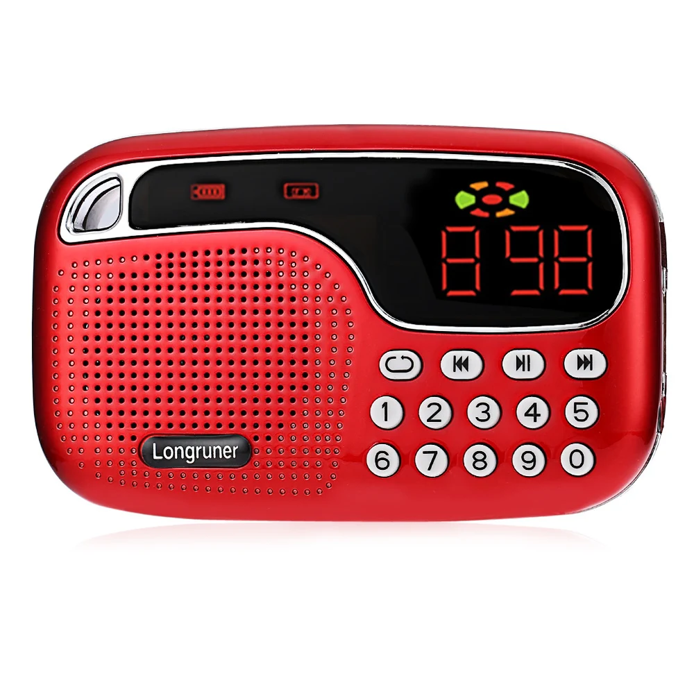 LONGRUNER L 21 JM2021 Mini FM Radio Speaker MP3 Player Large Screen