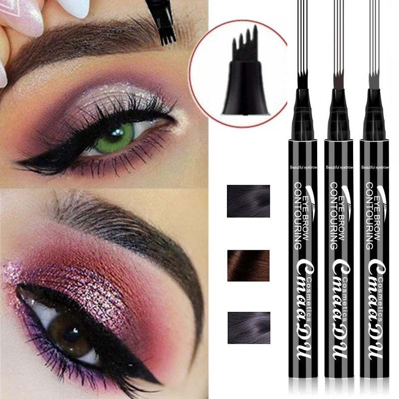

Microblading Eyebrow Pen Waterproof Fork Tip Eyebrow Tattoo Pencil Long Lasting Fine Sketch Liquid Enhancer Dye Eye Brow Pencils
