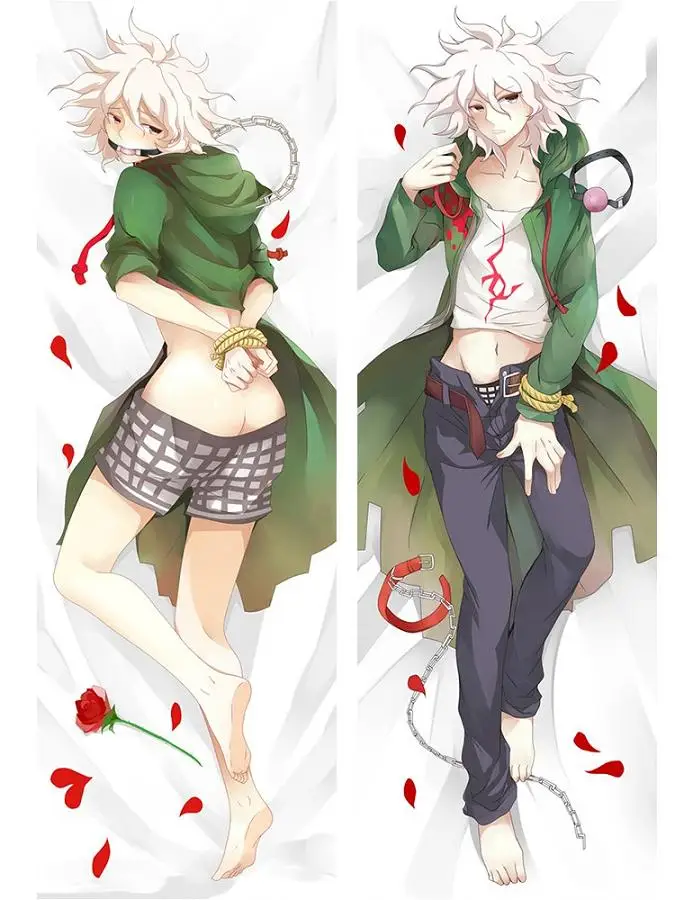 Японское аниме Naegi Makoto Nagito Komaeda Nagito Super Danganronpa Dangan-Ronpa 2 наволочка чехол обнимающий тело Dakimakura - Цвет: B