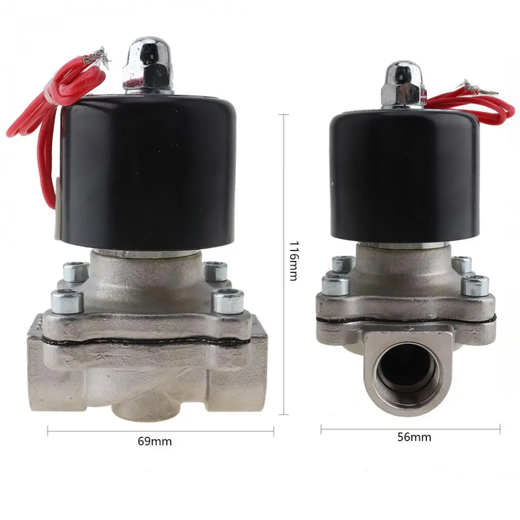 1/" воды электромагнитный клапан DC 12 V/24 V Электрический электромагнитный клапан нормально закрытый Тип клапан Нержавеющая сталь для воды/нефти/газа