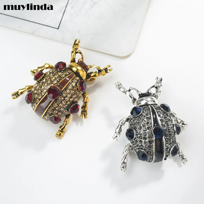 Muylind Beetle Стразы булавка брошь в виде жука для женщин Винтажные заколки кристаллы