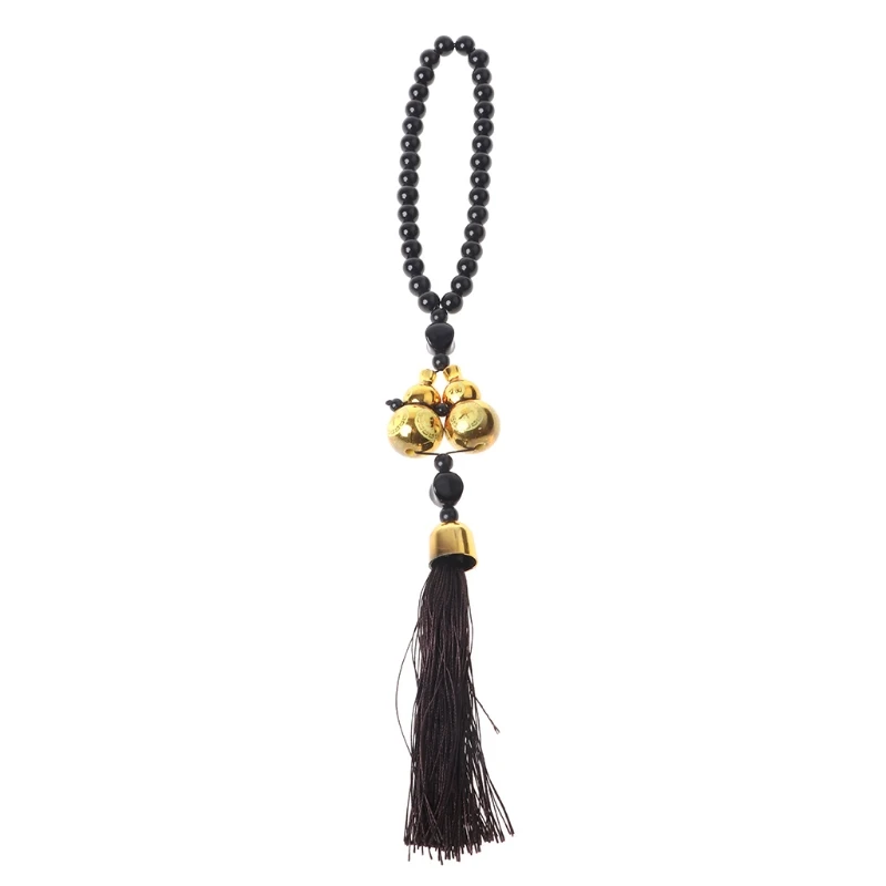 

Gold Plated Double Gourd Amulet Talisman Gift Pendant Car Rear View Mirror Decor