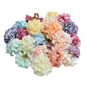 

10Pcs/lot 4.5cm Handmade Artificial Silk Hydrangea Flower Heads for Wedding Home Decoration Wreath Craft Gift Box Scrapbook DIY