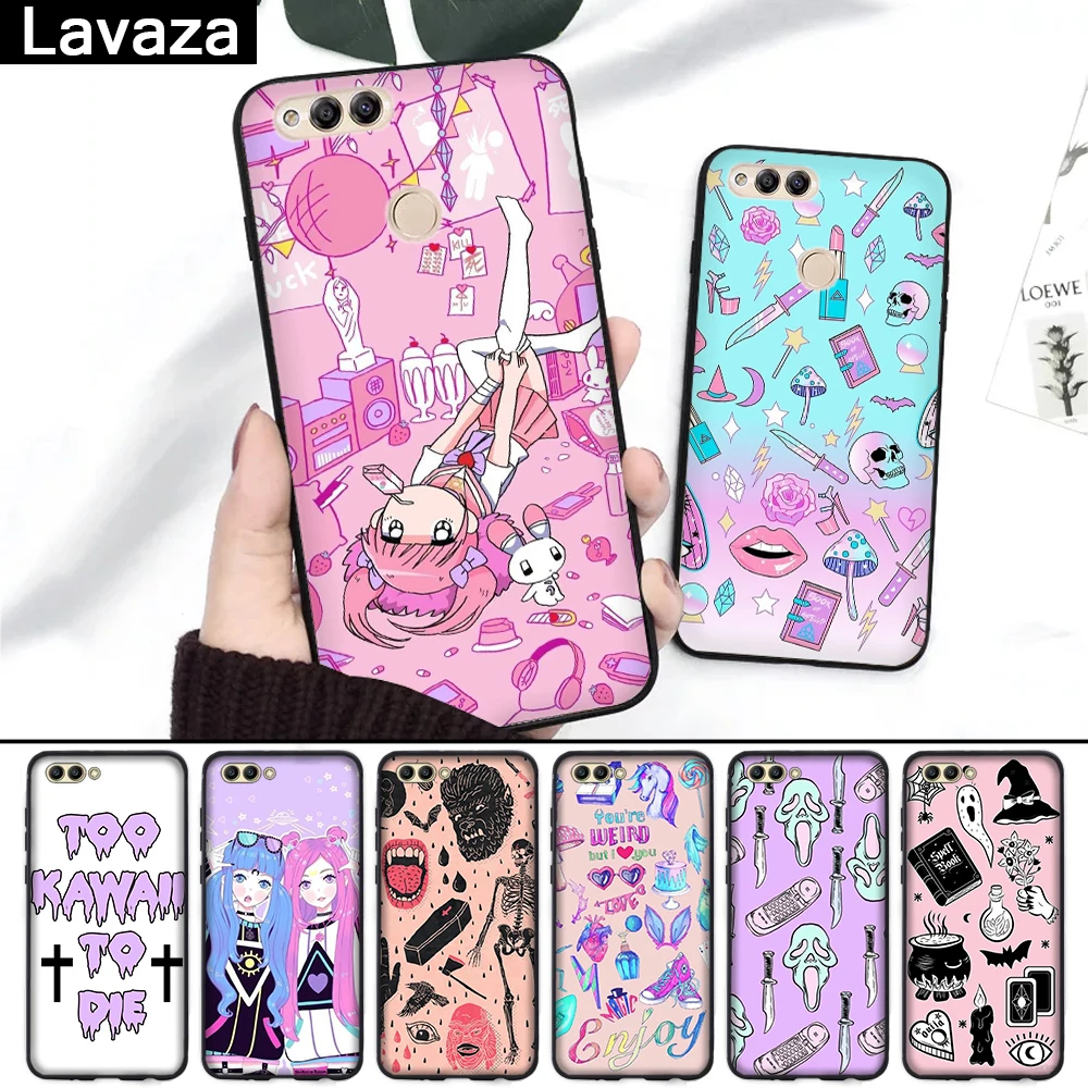 

Lavaza Girly Pastel Witch Goth Silicone Case for Huawei Honor 6A 7A 3GB Pro 7X 8 Lite 8X 8C 9 Note 10