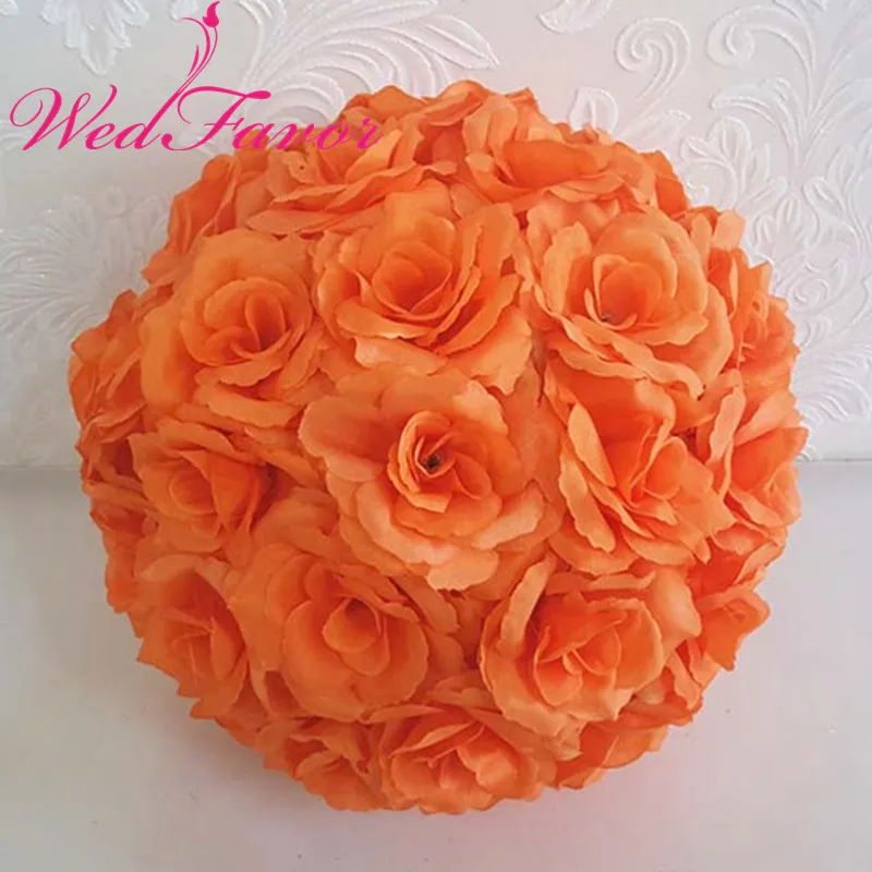 WedFavor 6 шт. 15 см шелковые розы целующийся Шар Из искусственной ткани Pomander цветок шар для вечерние свадебные украшения