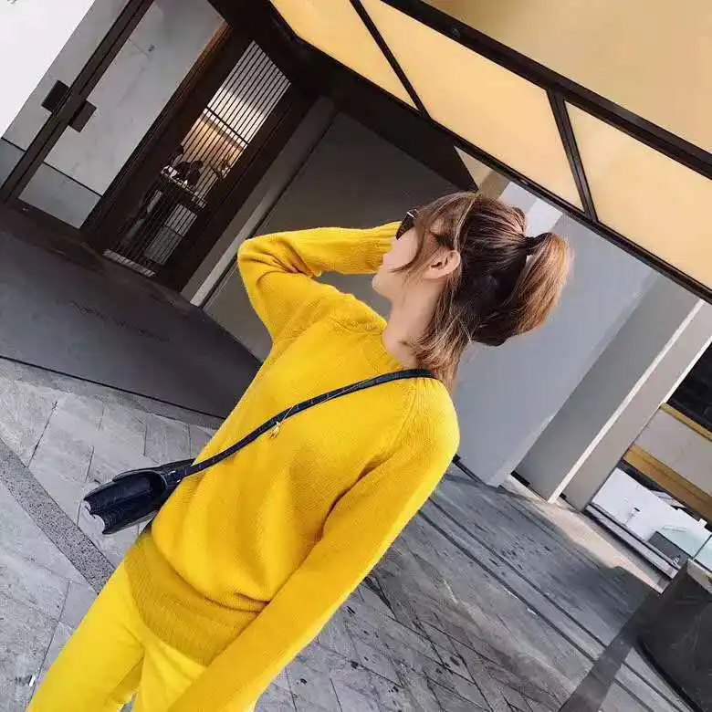 Small Fresh Yellow Sweater Women Pullover Sweet Long Sleeve Joker Slim Wool Sweater Base Tide Autumn Winter Turtleneck Sweater Small Fresh Yellow Sweater Women Pullover Sweet Long Sleeve Joker Slim Wool Sweater Base Tide Autumn Winter Turtleneck Sweater