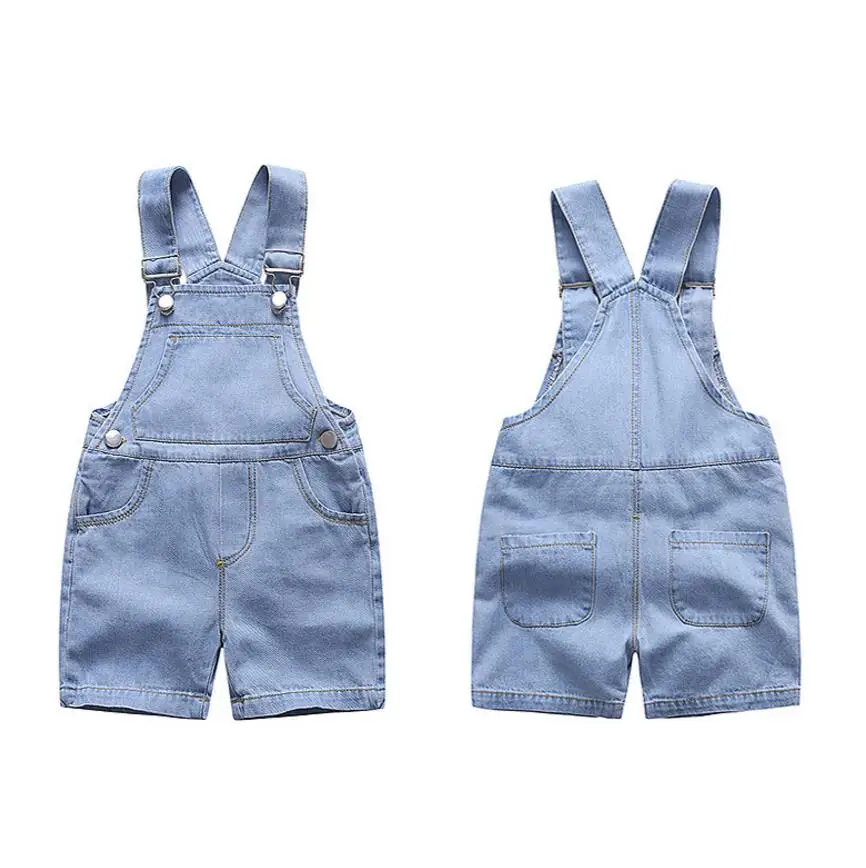 Chumhey/короткие комбинезоны для малышей летние тонкие джинсы для мальчиков и девочек детский комбинезон Одежда для младенцев Bebe Одежда детские шорты - Цвет: Небесно-голубой