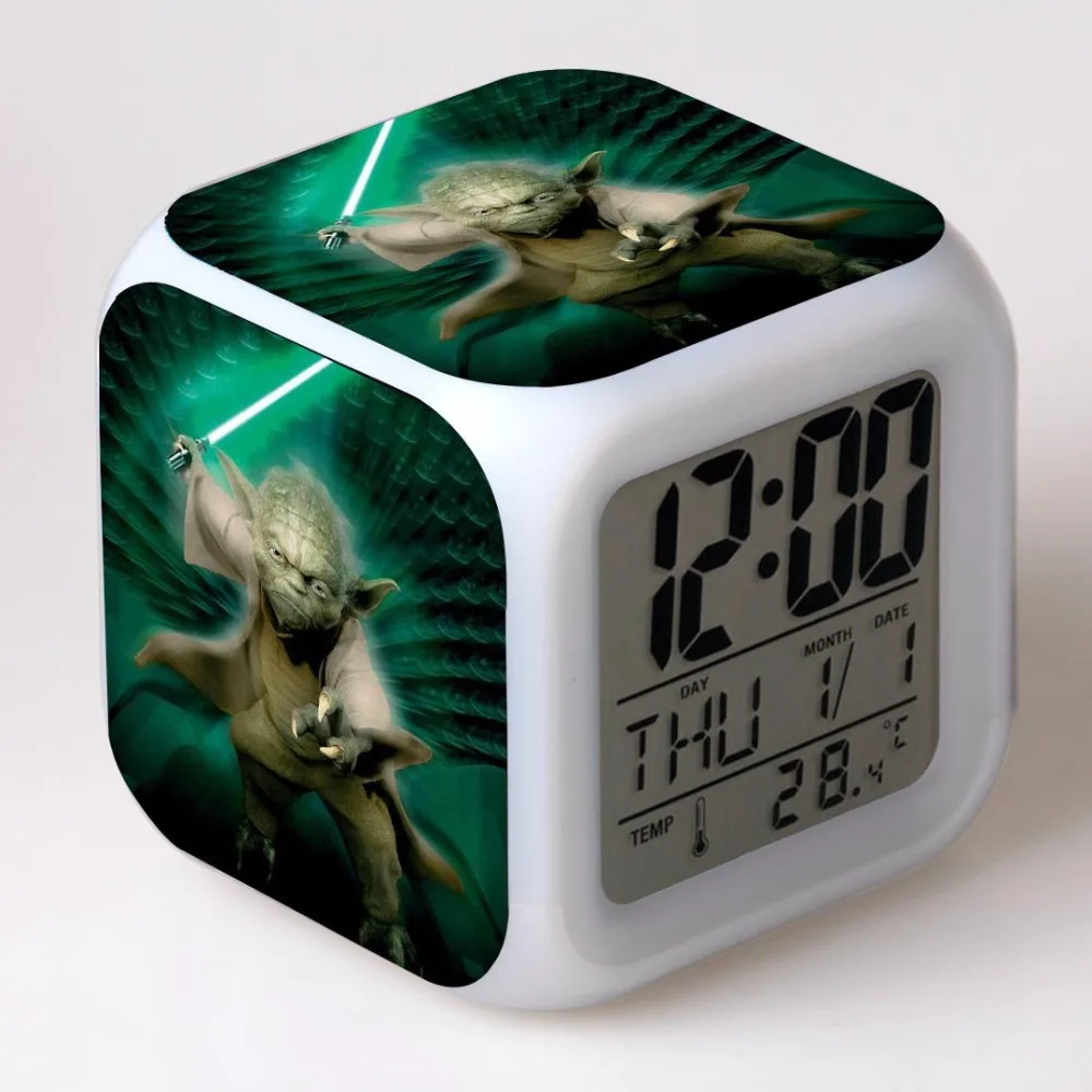 

Star Wars movie alarm clock reloj despertador Kids Cartoon night light led digital clock electronic desk clock