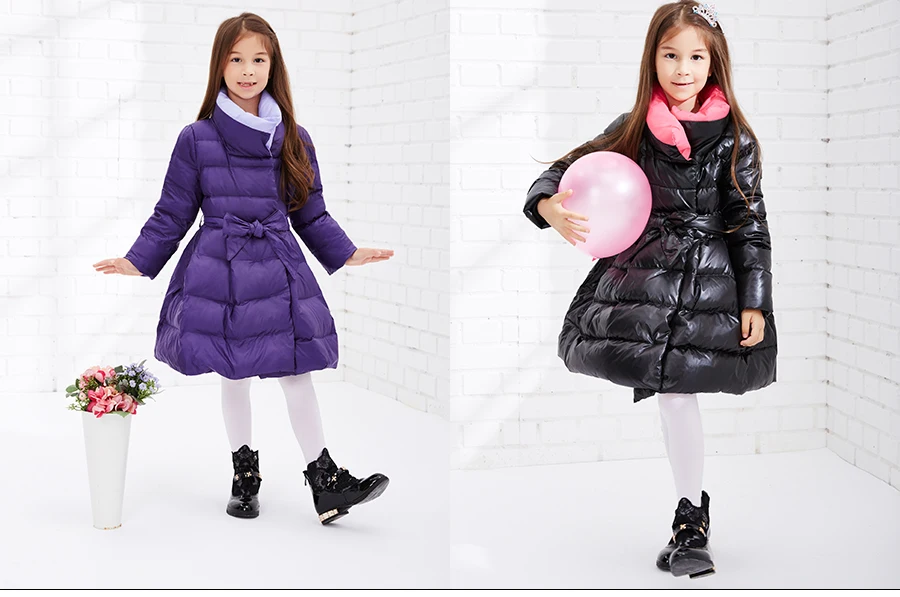 A15 куртки для девочек зима г. Элегантная длинная теплая куртка-пуховик для девочек, детская верхняя одежда, куртки, пальто Одежда для больших девочек 10 14