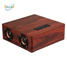 EStgoSZ Wooden Wireless Bluetooth Speaker Stereo Sound System Support TF Card Aux Soundbar Home Theater TV PC Computer speaker