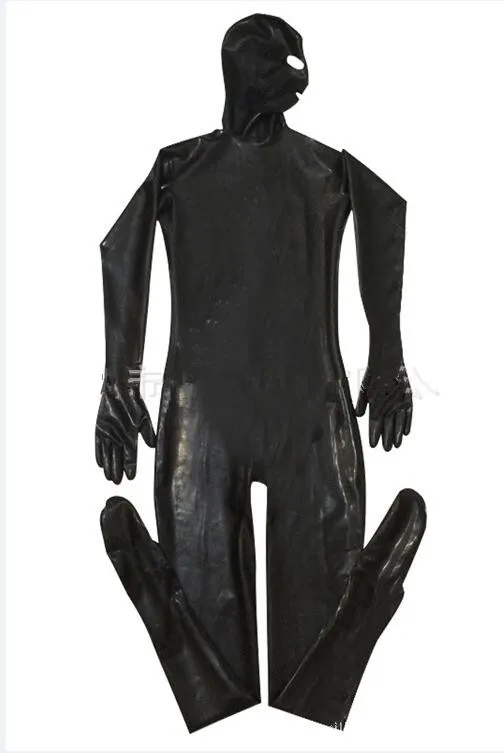 QINGXIANG X105 Faux Leather Jumpsuit Erotic Leotard Gay Men Sexy Fetish Nightclub Pvc Costume Prisoner Cosplay Bodysuit With Headgear -Zentai shop online