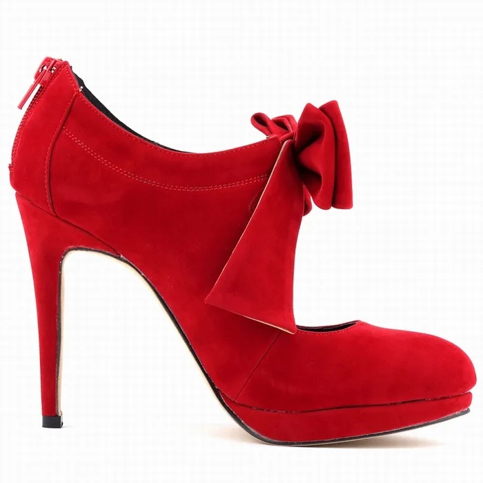 Женские туфли-лодочки женская обувь из флока на высоком каблуке Острый носок 11 см тонкий каблук галстук-бабочка для свадьбы водонепроницаемая обувь на платформе