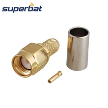 Superbat RP-SMA обжимной штекер(женский штырь) прямой для RG59, LMR200 кабель RF коаксиальный разъем