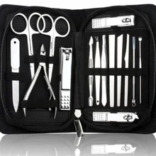 15 в 1 портативный комплект для стрижки ногтей набор для ухода за ногтями педикюр ножницы пинцет нож ушной утилита аксессуары для маникюра/dhl 50 комплектов