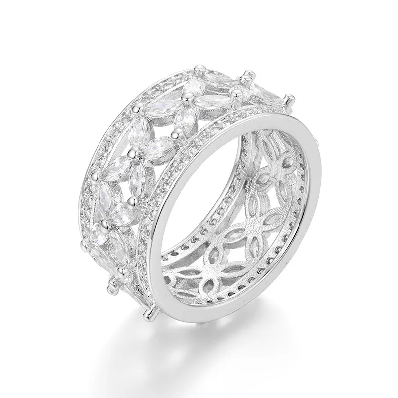 Брендовые новые роскошные ювелирные изделия 925 Браслет из чистого серебра кольца маркиза 5A циркония вечерние милые обручальные кольца для женщин размер 5-10