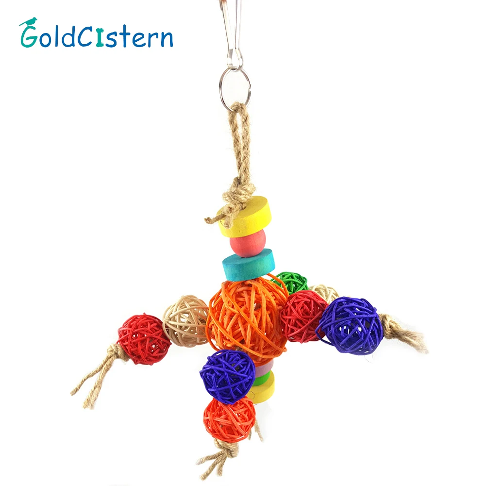 Rattan Ball String Formed Robot Bird chew toys Parrot Supplies Pet Bird