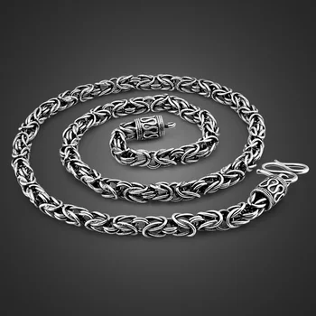 

Man silver pendant New fashion men sterling silver necklace.6mm 66cm solid 925 silver necklace.Retro man Thai silver necklace