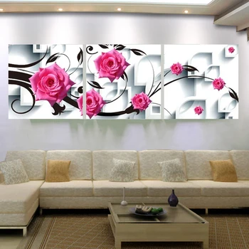 

Large Canvas Wall Art Flower Canvas Painting 3D Rose Flower Wall Decor Painting Pictures Living Room Wall Art Canvas