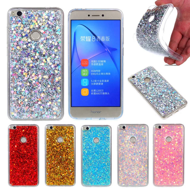 

Huawei Honor 8 Lite P8 Lite 2017 Shining Case Colored Shiny Glitter Silicon TPU Gel Soft Back Cover Case for Huawei P8 Lite 2017