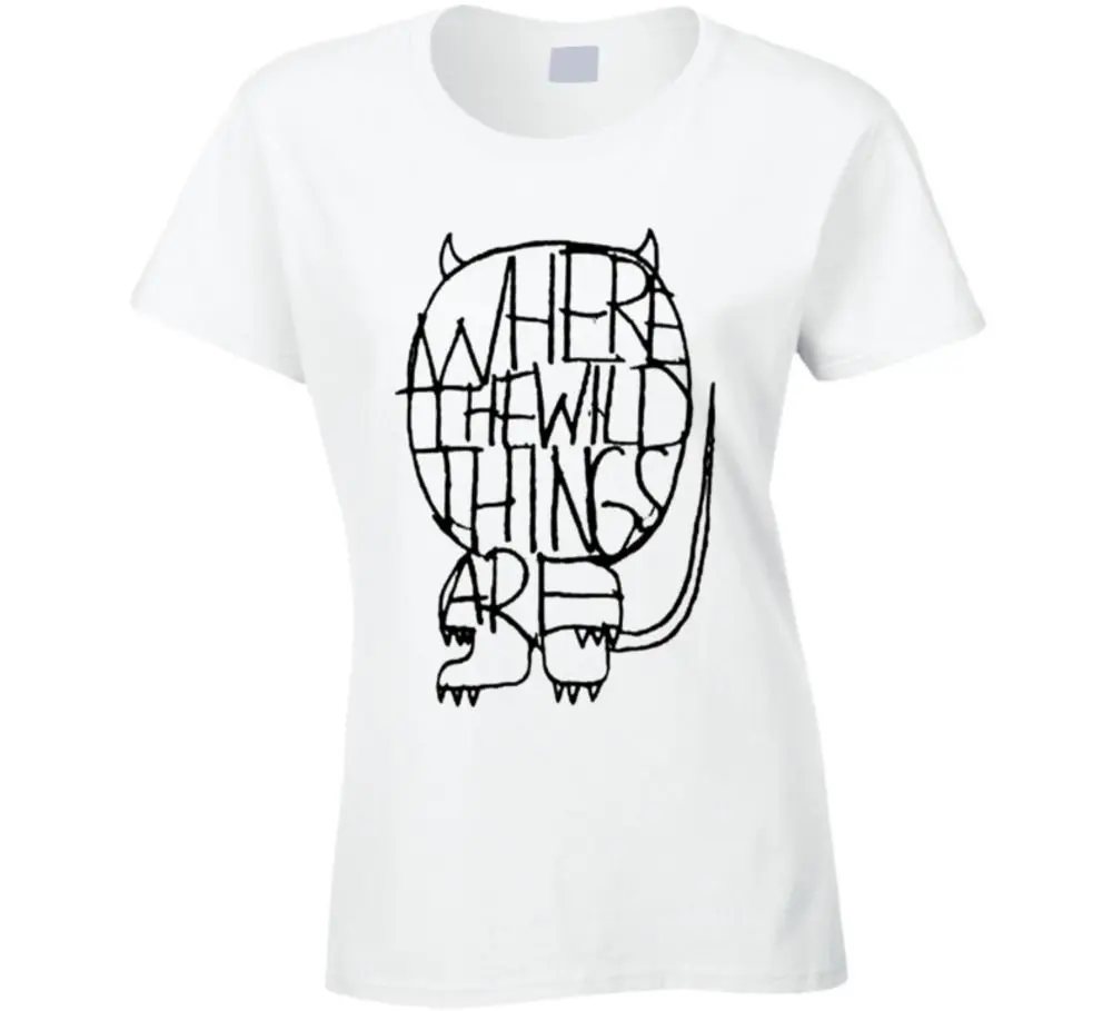 WHERE THE WILD THINGS ARE LADIES Классическая потрясающая футболка с книгой рисунком мужская