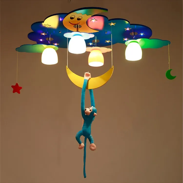 

LED Ceiling Light Kids Room Boys Girls Bedroom Cartoon Eye Star Moon Dolphin Lighting ET7