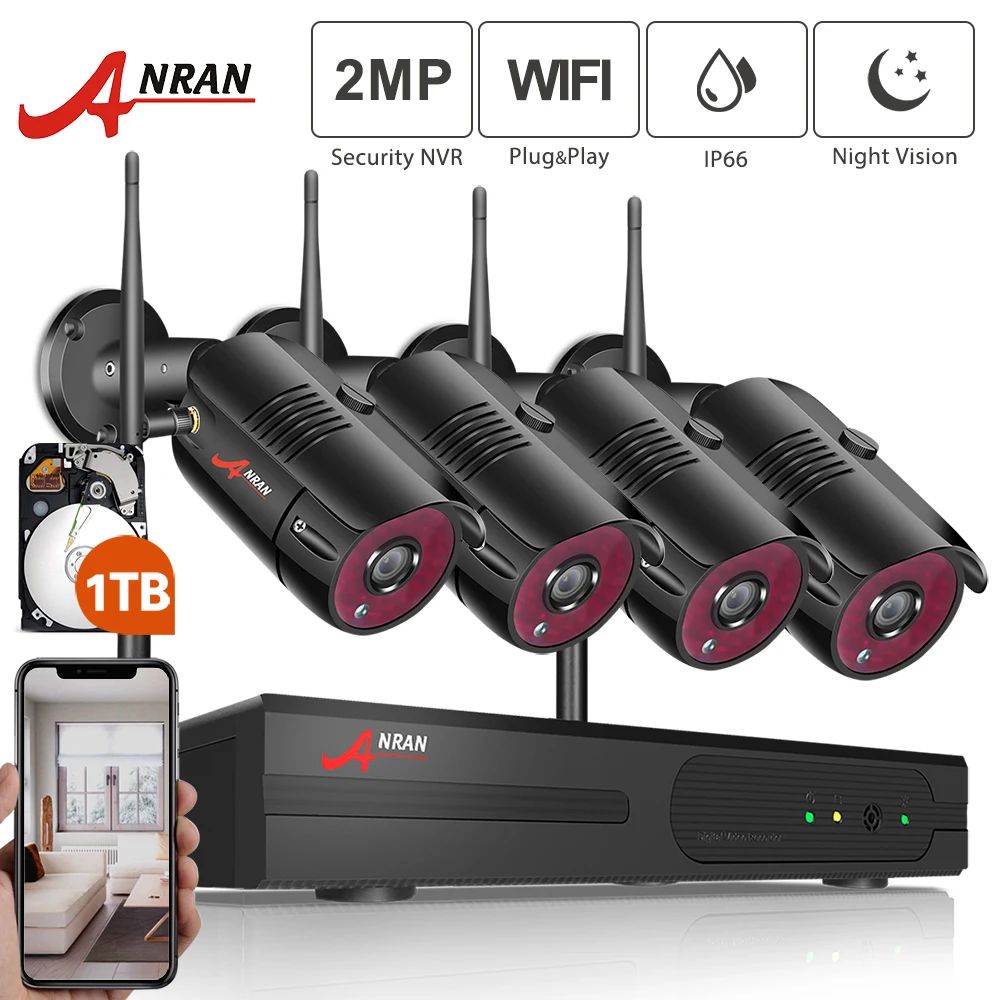 ANRAN 1080P Wireless CCTV Camera System 4CH NVR Home WiFi Security Camera Kits Outdoor Video Surveillance System ANRAN 1080P Wireless CCTV Camera System 4CH NVR Home WiFi Security Camera Kits Outdoor Video Surveillance System