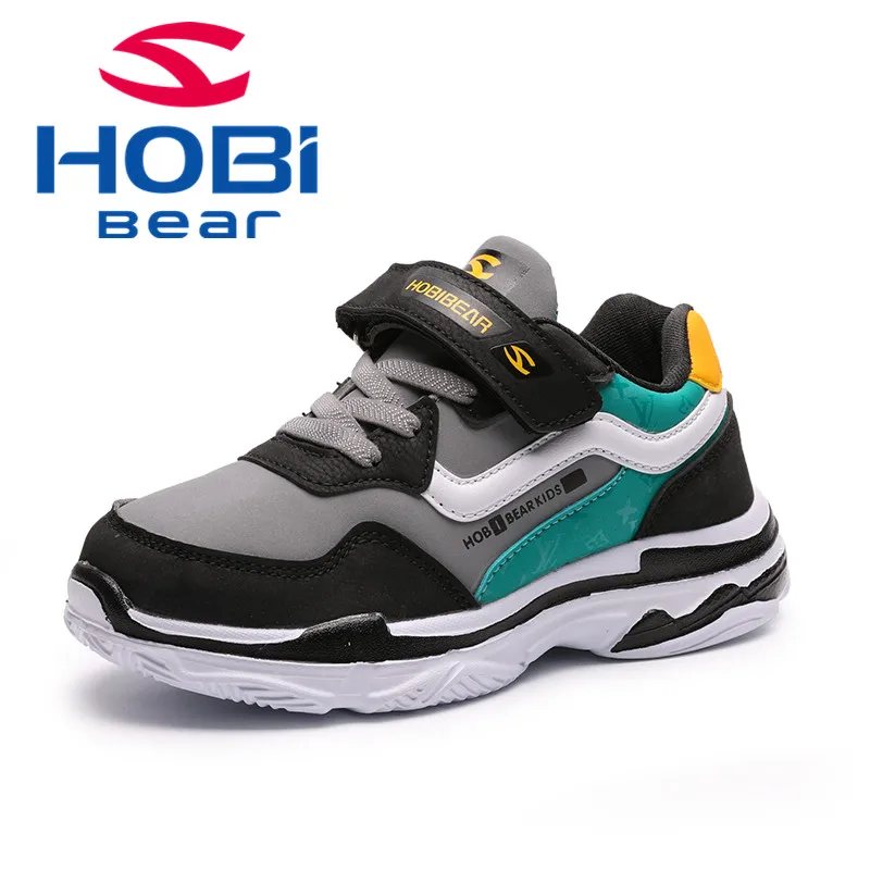 

Hobibear Kids Sport Shoes Boys Girls Sneakers Shoes Children Casual Patchwork Fashion Leather Running Tennis Basketball H7758