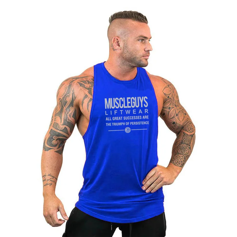 Muscleguys бренд одежды майка для занятий бодибилдингом и фитнес мужские майки, высококачественные фирменные хлопковые майка без рукавов