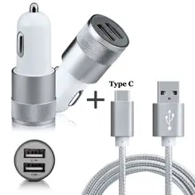 2-Порты и разъёмы зарядных порта USB для автомобиля Зарядное устройство+ 3FT Тип C USB 3,1 кабель для зарядки или передачи данных со штекером для Lenovo ZUK Z1, Z2, Z2 PRo ZUK Edge L USB Quick Зарядное устройство кабель
