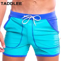 Taddlee бренд Плавание ming трусы Для мужчин Плавание носить боксер Мужские Шорты для купания пикантные Для мужчин s карман быстрое высыхание