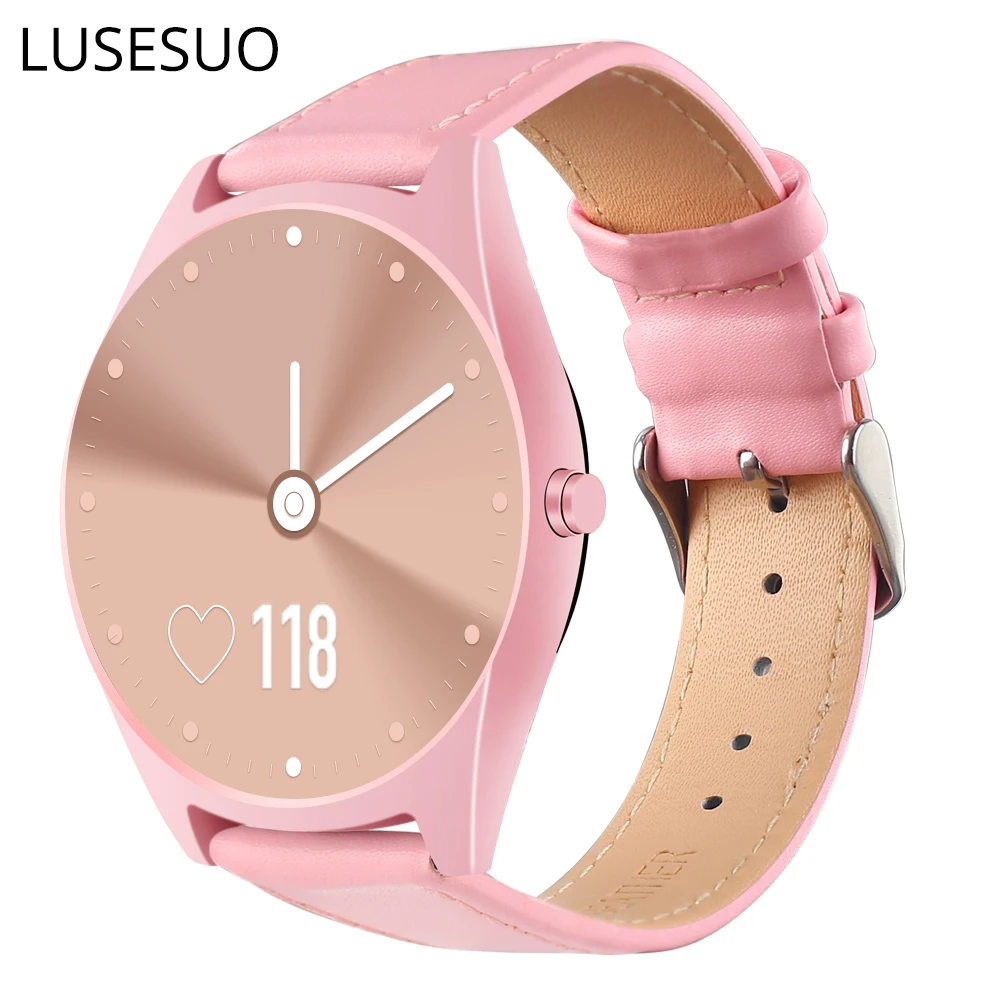 

LUSESUO pink series Smart Watch Heart Rate Blood Pressure Monitor and Sport Fitness Tracker for Ladies Exquisite fashion watch