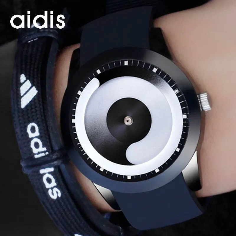 

Aidis Unique Swirl Quartz Watch Men Waterproof Silicone Strap Luminous Wristwatch Gradual Change Color Unisex Fashion Trend Man