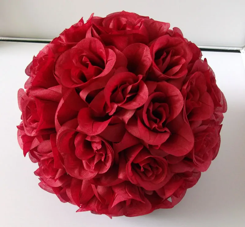 30 см бордового цвета искусственного шелка поцелуи розы мяч